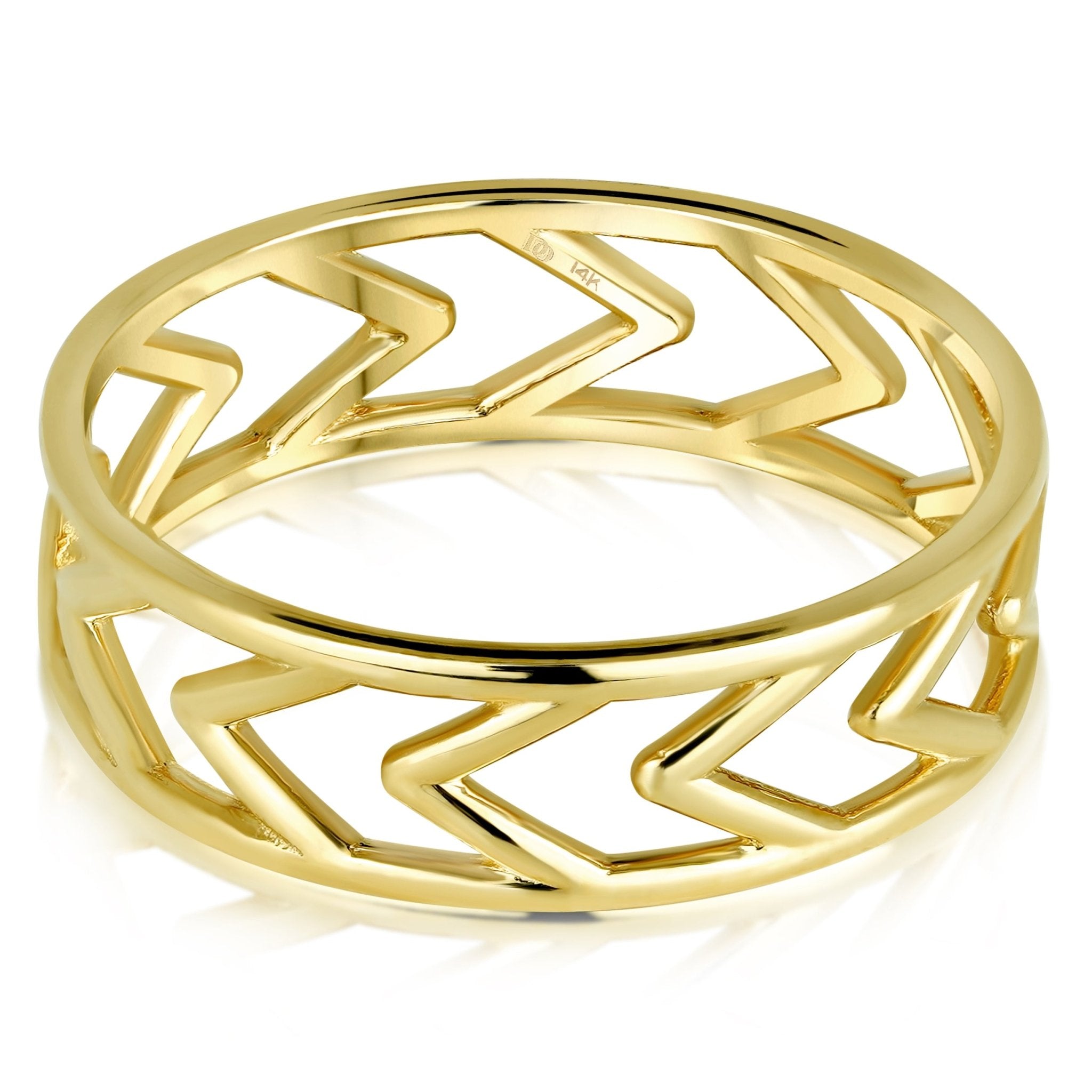 3 Strand Hammered Chevron Ring in Gold Filled | Street Bauble
